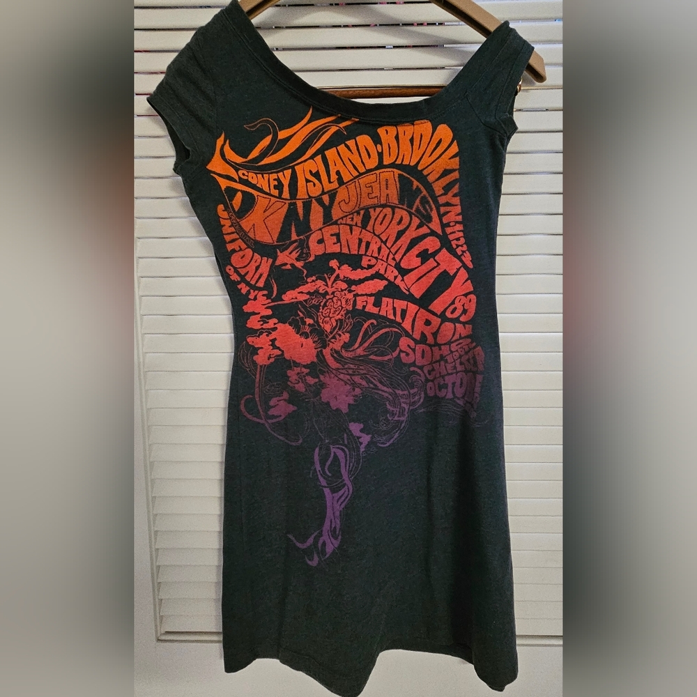 DKNY  Dress Blue hippie style, soft 65% cotton 35% polyester.  Super condition.
